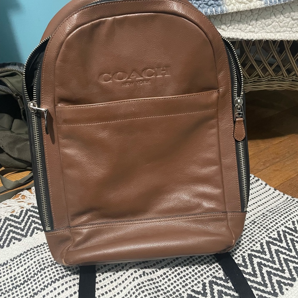 Brown Leather Coach Backpack - image 1